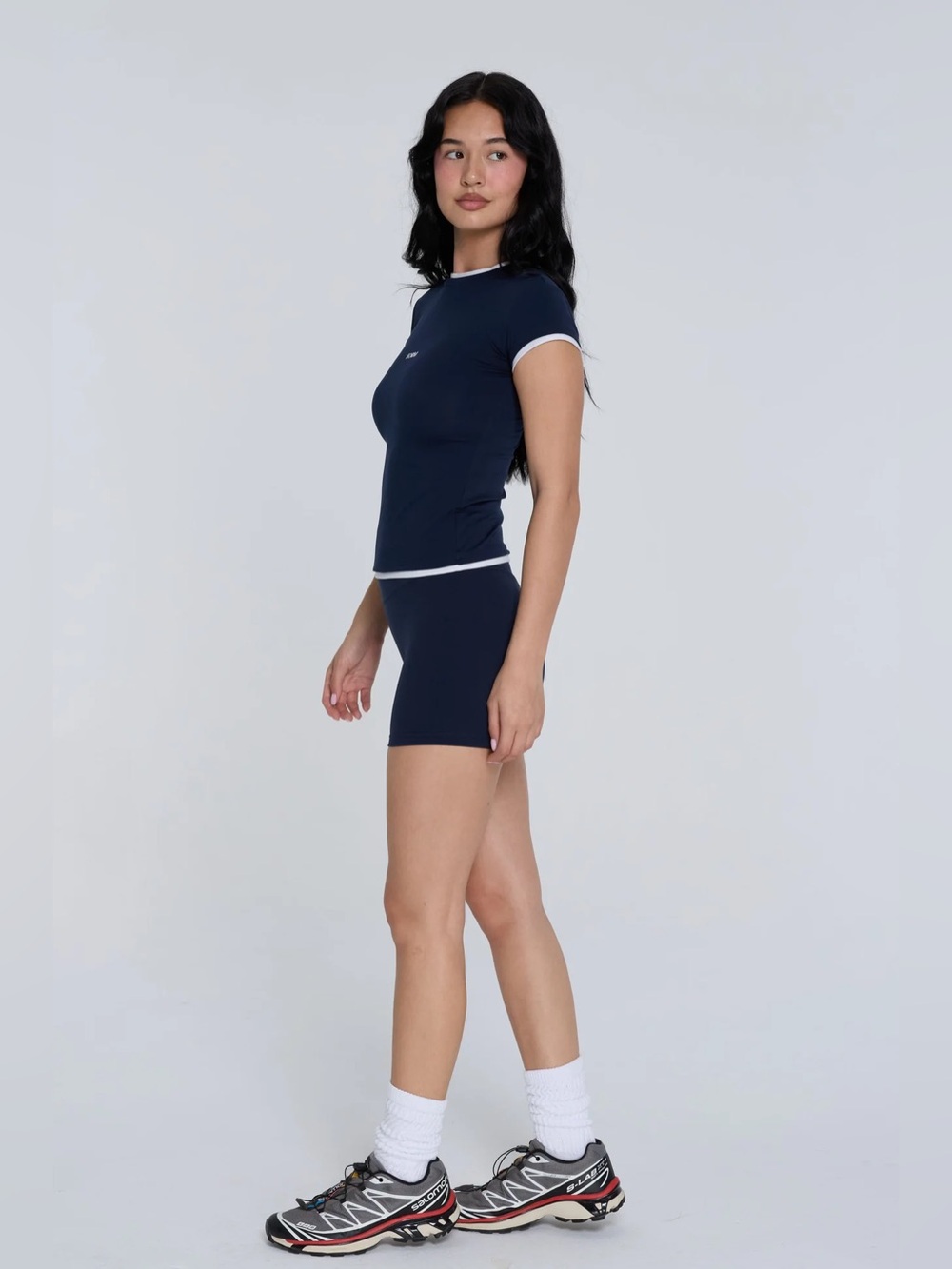 FORM Navy Ringer Tee & Shorts Set - Picture 3 of 3